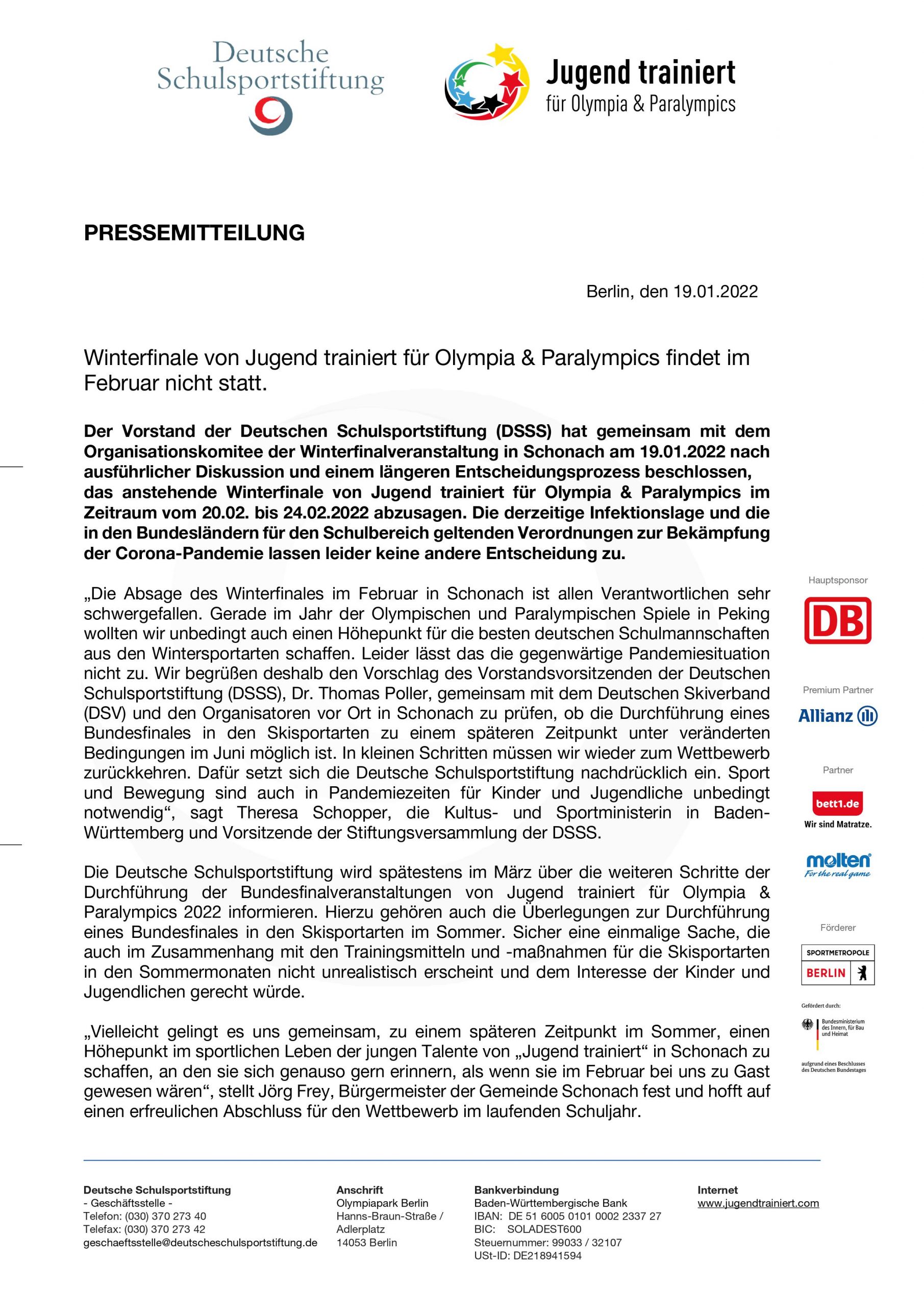 Aktionstag zum Schulsport für Schüler*innen mit und ohne Behinderung an 1000 Schulen in Deutschland: Sport- und Bewegungsaktivitäten mit und ohne Wettkampfgedanken!